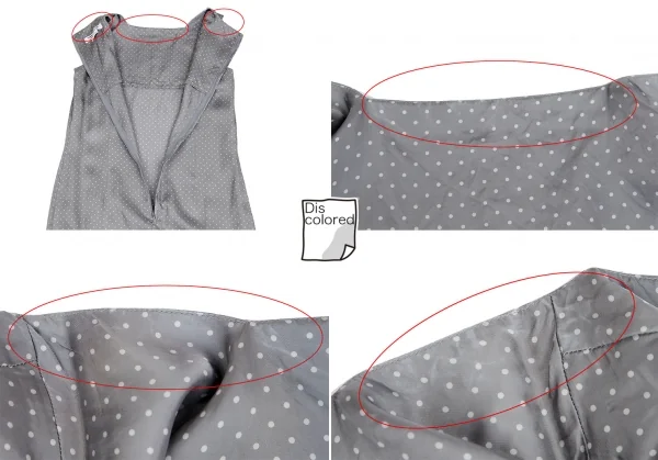 コムコム コムデギャルソンCOMME des GARCONS絞り染めドットプリントキュプラノースリーブワンピース グレーM K-122503_017