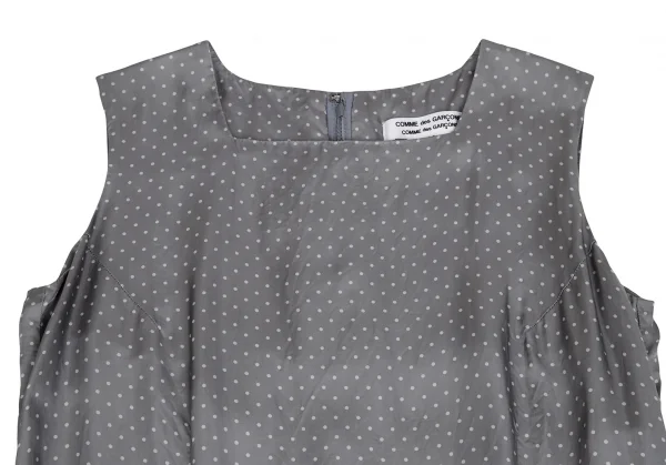 コムコム コムデギャルソンCOMME des GARCONS絞り染めドットプリントキュプラノースリーブワンピース グレーM K-122503_003