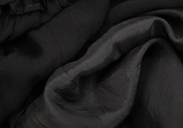 トリココムデギャルソンtricot COMME des GARCONS染めボタン装飾レイヤードシワプリーツキュプラワンピース 黒M K-122508_014