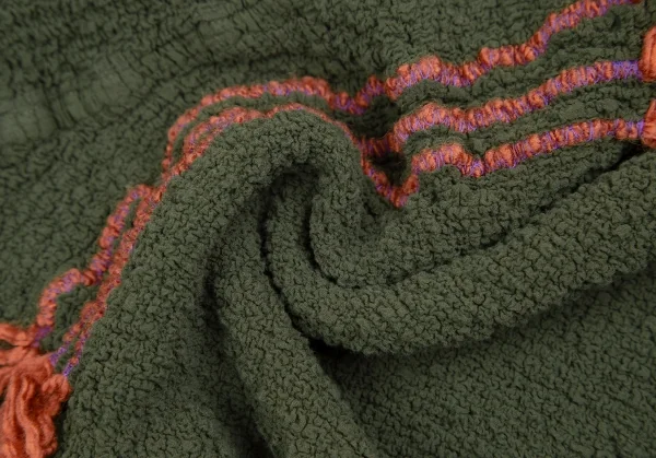 イッセイミヤケ ミーISSEY MIYAKE me フリンジステッチカリフラワータートルネックカットソー 緑F K-122518_013