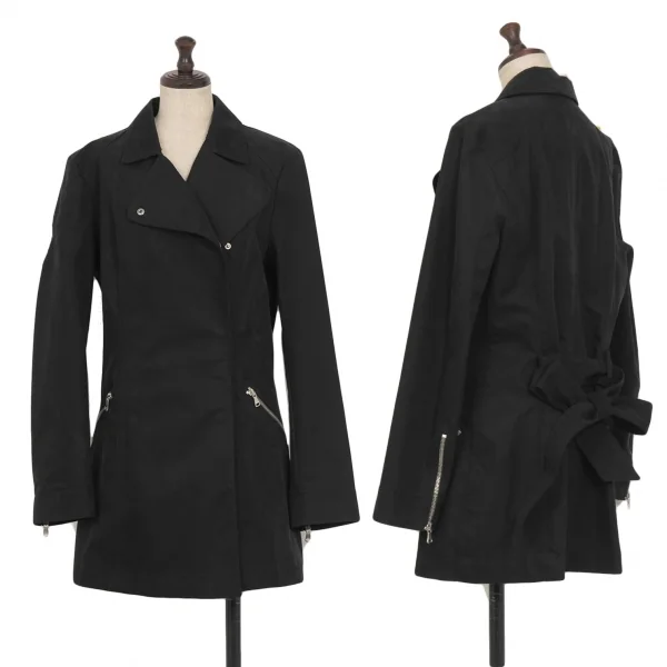 マックスアンドコーMAX&Co コットンナイロンキャンバスハーフコート 黒44 K-122523_001