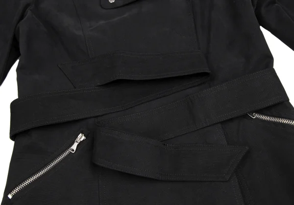 マックスアンドコーMAX&Co コットンナイロンキャンバスハーフコート 黒44 K-122523_010