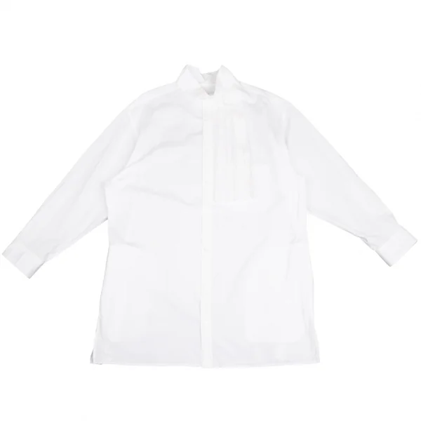 Yohji Yamamoto POUR HOMME Pleats Flap Long Sleeve Shirt White 4 K-122547_001