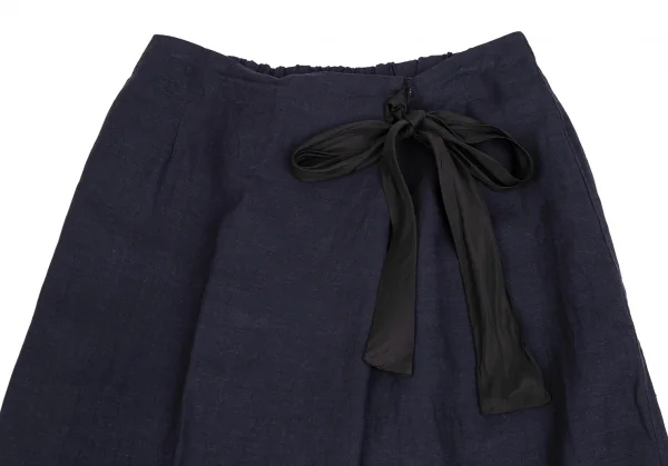 ワイズフォーリビングY's for living テンセルリネンハーフラップパンツ 紺M位 K-122551_002