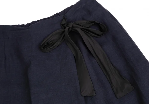 ワイズフォーリビングY's for living テンセルリネンハーフラップパンツ 紺M位 K-122551_003