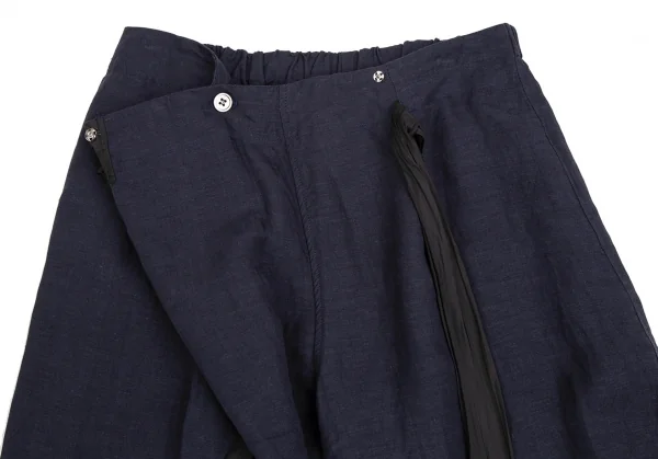 ワイズフォーリビングY's for living テンセルリネンハーフラップパンツ 紺M位 K-122551_005