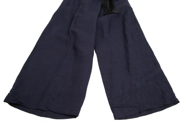 ワイズフォーリビングY's for living テンセルリネンハーフラップパンツ 紺M位 K-122551_008