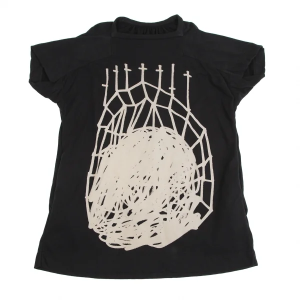 ベルンハルトウィルヘルム Bernhard Willhelm グラフィックプリント半袖スウェットワンピース 黒モカ0S K-122585_002