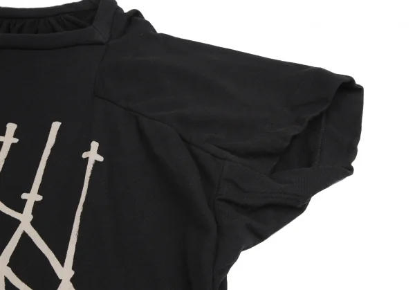 ベルンハルトウィルヘルム Bernhard Willhelm グラフィックプリント半袖スウェットワンピース 黒モカ0S K-122585_006