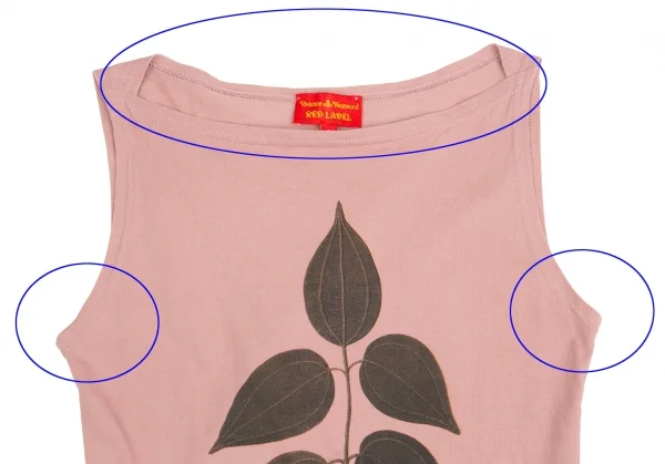 ヴィヴィアンウエストウッド レッドレーベルVivienne Westwood Red Label リーフプリントタンクトップ ピンクS K-122589_003