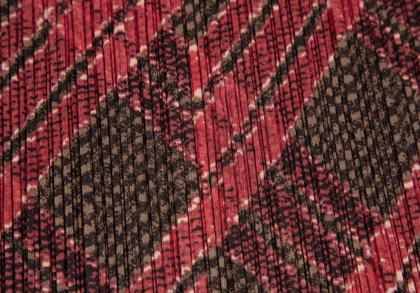 プリーツプリーズPLEATS PLEASE アーガイルチェックプリントセットアップ 赤緑3 K-122623_018