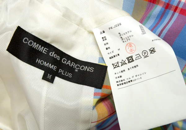 COMME des GARCONS HOMME PLUS Check Random Patchwork Long Jacket K-122772_020