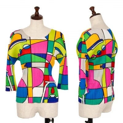 PLEATS PLEASE Graphic Print Pleated T Shirt
