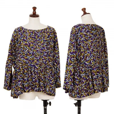 mina perhonen light stick Printed Gather Switching Blouse