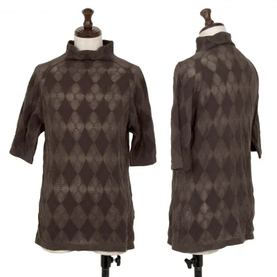 ISSEY MIYAKE HaaT Argyle Jacquard Knit Top