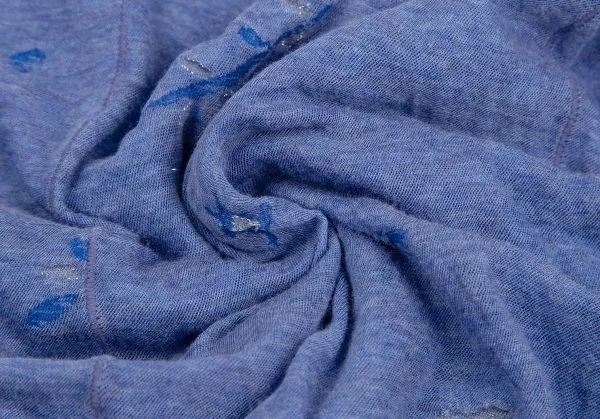 イッセイミヤケ ハートISSEY MIYAKE HaaT ボタニカルジャガード切替カットソー 青3 K-122962_013
