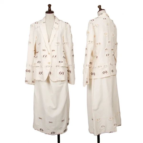 イッセイミヤケ ハートISSEY MIYAKE HaaT カットジャガード切替スカート 生成3 K-122970_018