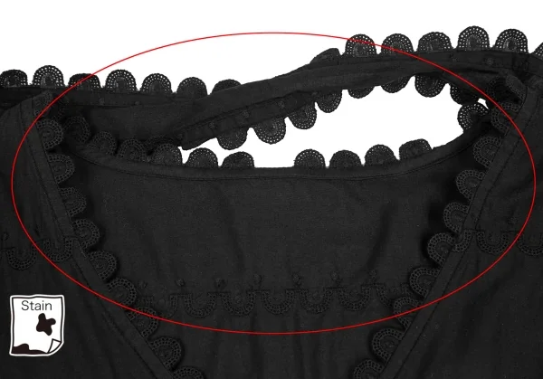 ISSEY MIYAKE HaaT Embroidered Lace V-neck Short Sleeve Dress K-122973_006