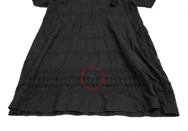 ISSEY MIYAKE HaaT Embroidered Lace V-neck Short Sleeve Dress K-122973_009