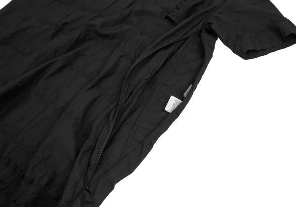 ISSEY MIYAKE HaaT Embroidered Lace V-neck Short Sleeve Dress K-122973_011