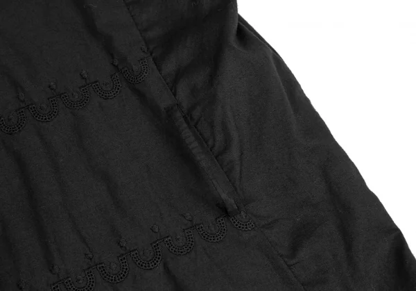 ISSEY MIYAKE HaaT Embroidered Lace V-neck Short Sleeve Dress K-122973_016