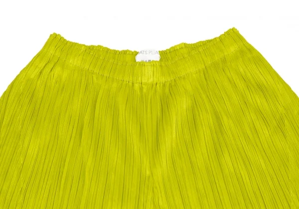 プリーツプリーズPLEATS PLEASE シャイニープリーツスーパーワイドパンツ 黄緑3 K-122989_002