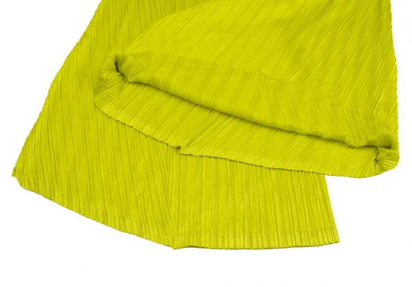 プリーツプリーズPLEATS PLEASE シャイニープリーツスーパーワイドパンツ 黄緑3 K-122989_006