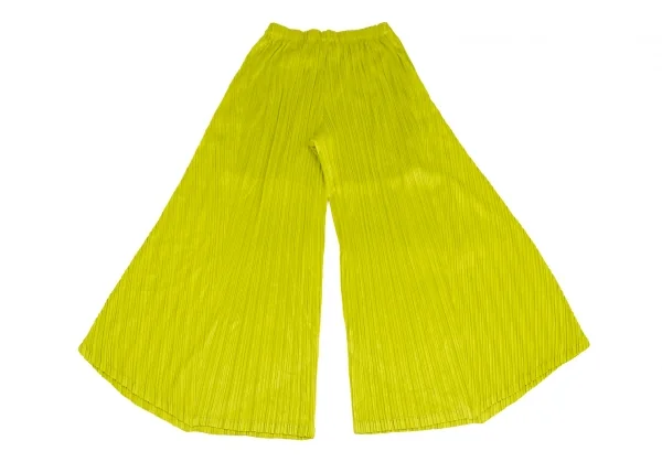 プリーツプリーズPLEATS PLEASE シャイニープリーツスーパーワイドパンツ 黄緑3 K-122989_007