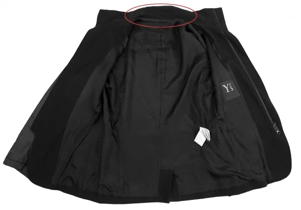 ワイズY's 中綿レイヤードベストウールスタンドカラージャケット 黒1 K-123059_009