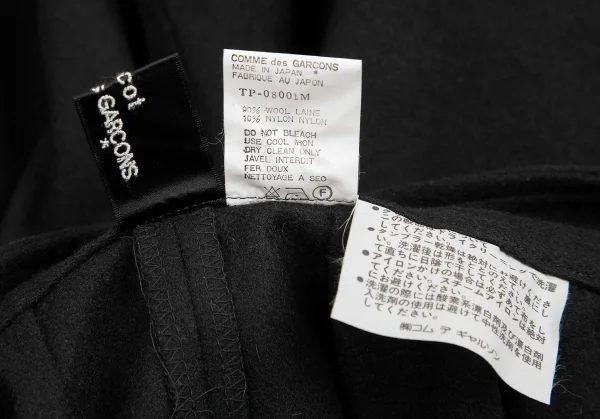 トリコ コムデギャルソンtricot COMME des GARCONSメルトンタッククロップドパンツ 黒M K-123085_013