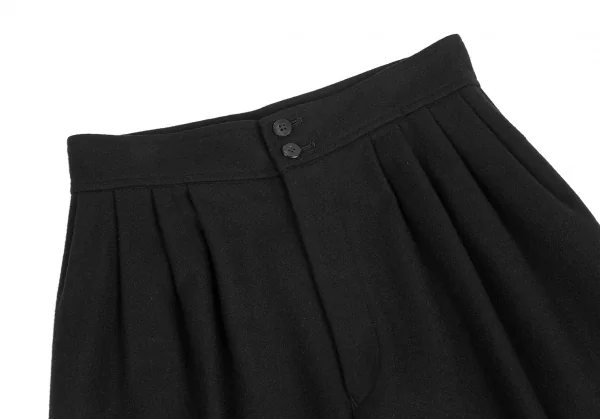 トリコ コムデギャルソンtricot COMME des GARCONSメルトンタッククロップドパンツ 黒M K-123085_002