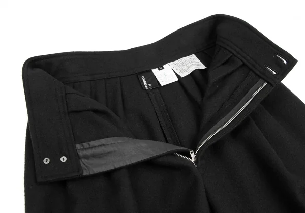 トリコ コムデギャルソンtricot COMME des GARCONSメルトンタッククロップドパンツ 黒M K-123085_005