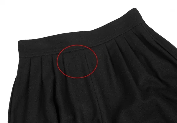 トリコ コムデギャルソンtricot COMME des GARCONSメルトンタッククロップドパンツ 黒M K-123085_009