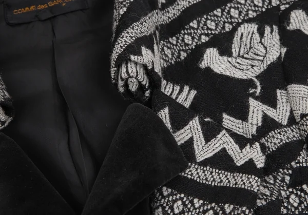 COMME des GARCONS Velor Layered Embroidery Jacket K-123122_004
