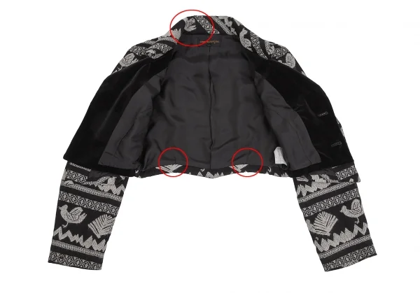 COMME des GARCONS Velor Layered Embroidery Jacket K-123122_014