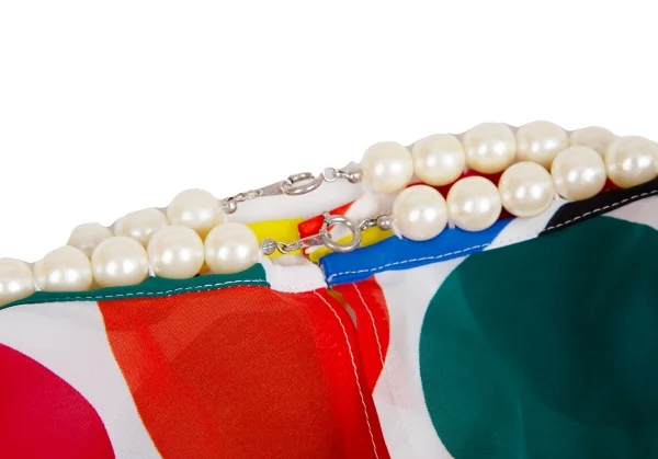 ジュンヤワタナベ コムデギャルソンJUNYA WATANABE COMME des GARCONSパール装飾マルチドットプリントノースリーブトップス 白マルチM K-123164_011