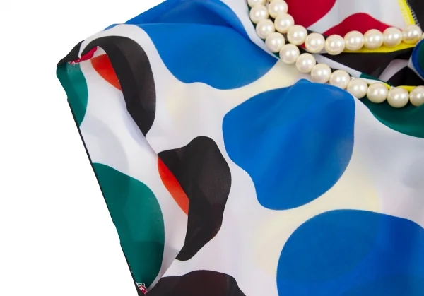 ジュンヤワタナベ コムデギャルソンJUNYA WATANABE COMME des GARCONSパール装飾マルチドットプリントノースリーブトップス 白マルチM K-123164_005