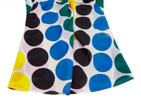 ジュンヤワタナベ コムデギャルソンJUNYA WATANABE COMME des GARCONSパール装飾マルチドットプリントノースリーブトップス 白マルチM K-123164_006