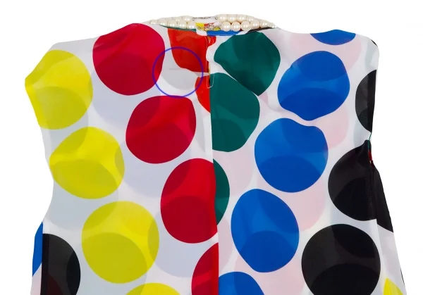 ジュンヤワタナベ コムデギャルソンJUNYA WATANABE COMME des GARCONSパール装飾マルチドットプリントノースリーブトップス 白マルチM K-123164_009