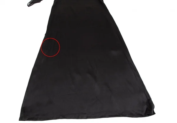 ヨウジヤマモト ノアールYohji Yamamoto NOIR メッシュ切替シルクワンピース 黒S K-123170_010