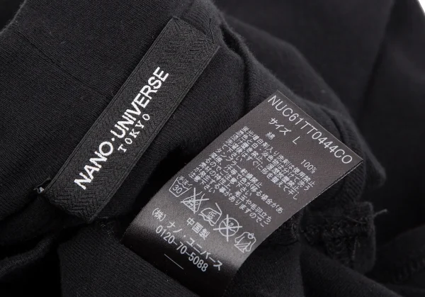 ナノユニバースnano universe コットンモックネックTシャツ 黒L K-123178_010