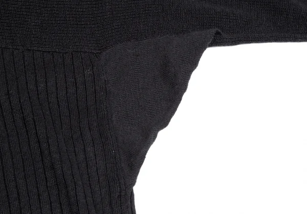 イッセイミヤケ メンISSEY MIYAKE MEN リネンリブ切替ニットセーター 黒L K-123179_004