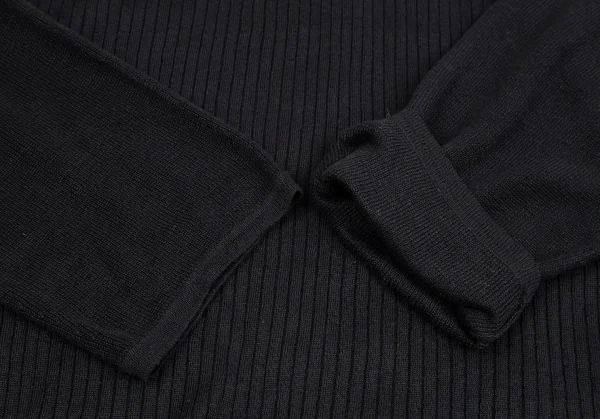 イッセイミヤケ メンISSEY MIYAKE MEN リネンリブ切替ニットセーター 黒L K-123179_005