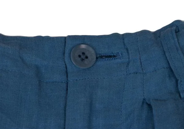 ヨウジヤマモト プールオムYohji Yamamoto POUR HOMME リネンレーヨンバイカラーバルーンカラスパンツ 青黒3 K-123182_007