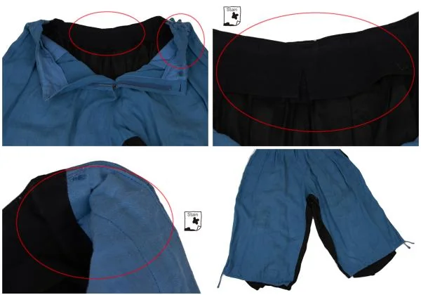 ヨウジヤマモト プールオムYohji Yamamoto POUR HOMME リネンレーヨンバイカラーバルーンカラスパンツ 青黒3 K-123182_009