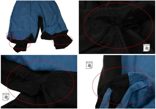 ヨウジヤマモト プールオムYohji Yamamoto POUR HOMME リネンレーヨンバイカラーバルーンカラスパンツ 青黒3 K-123182_010