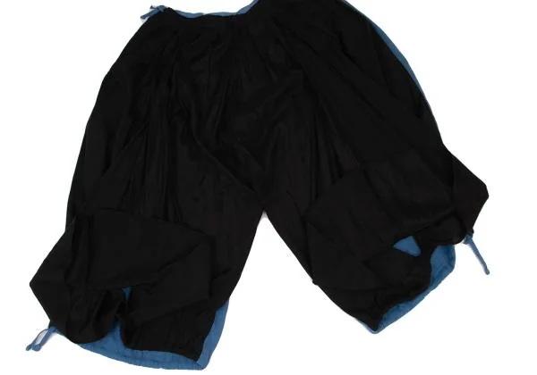 ヨウジヤマモト プールオムYohji Yamamoto POUR HOMME リネンレーヨンバイカラーバルーンカラスパンツ 青黒3 K-123182_016