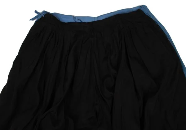 ヨウジヤマモト プールオムYohji Yamamoto POUR HOMME リネンレーヨンバイカラーバルーンカラスパンツ 青黒3 K-123182_017