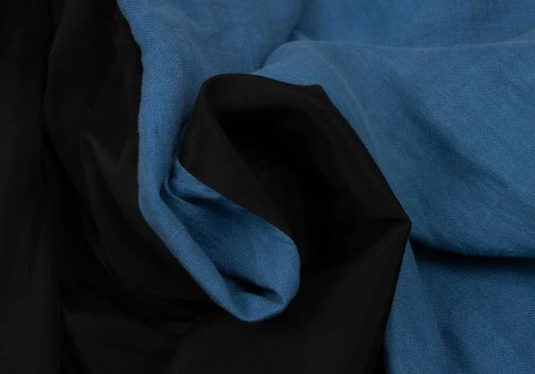 ヨウジヤマモト プールオムYohji Yamamoto POUR HOMME リネンレーヨンバイカラーバルーンカラスパンツ 青黒3 K-123182_018