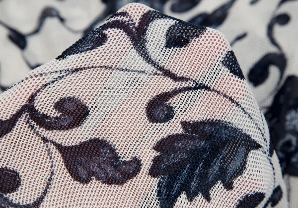 ヨウジヤマモト ファムYohji Yamamoto FEMME レーヨンフローラルプリントノースリーブワンピース 白紺S K-123189_011